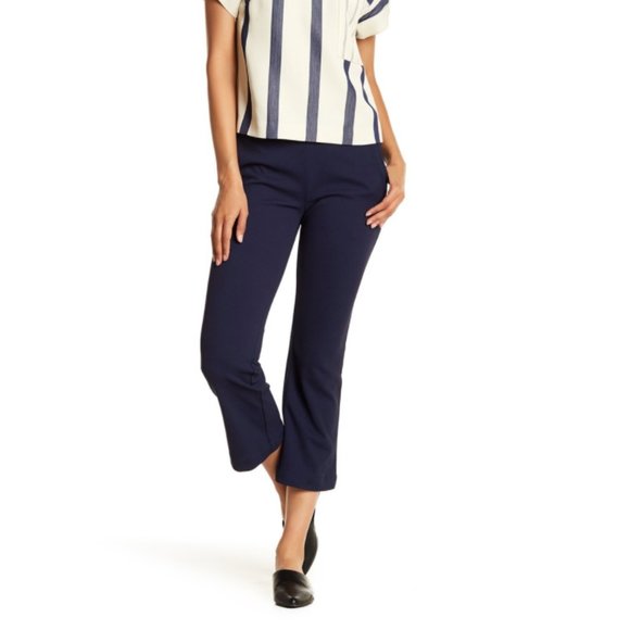 Jason Wu Pants - Grey Jason Wu Navy Cropped Flare Leg Pants